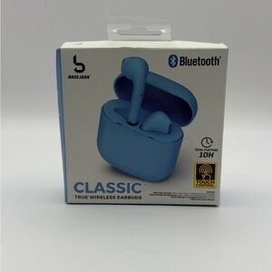 Bass Jaxx Classic True Wireless Bluetooth Earbuds – Blue – Touch Control – New